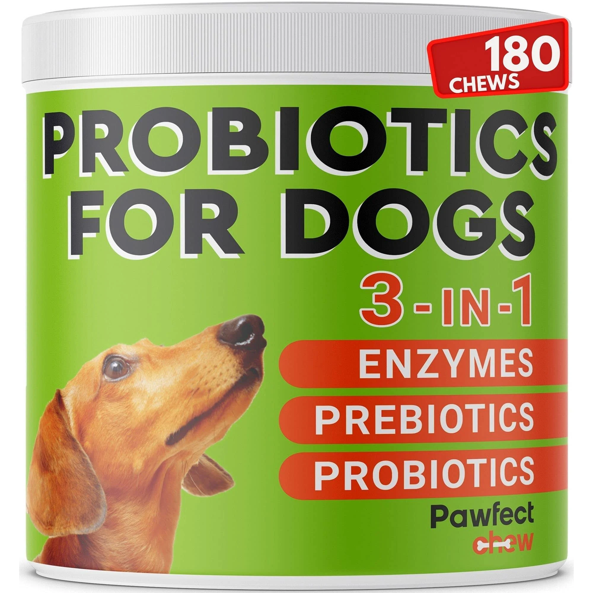 PAWFECTCHEW Probiotics for Dogs - Chewable Probiotics Chews + Digestive Enzymes ...