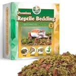 Duspro Reptile Bedding Forest Moss Mix Pine Bark, Substrate for Reptile Tank, Floor Bedding for Reptiles, Snake Tortoise Bedding, Leopard Gecko Substrate, Terrarium Moist Moss