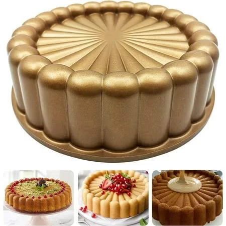 WBJKZJD Charlotte Cake Mold 9 inch Cake Pan Aluminium Kitchen Accessories Decoration Christmas Wedding Valentines 3D Charlotte