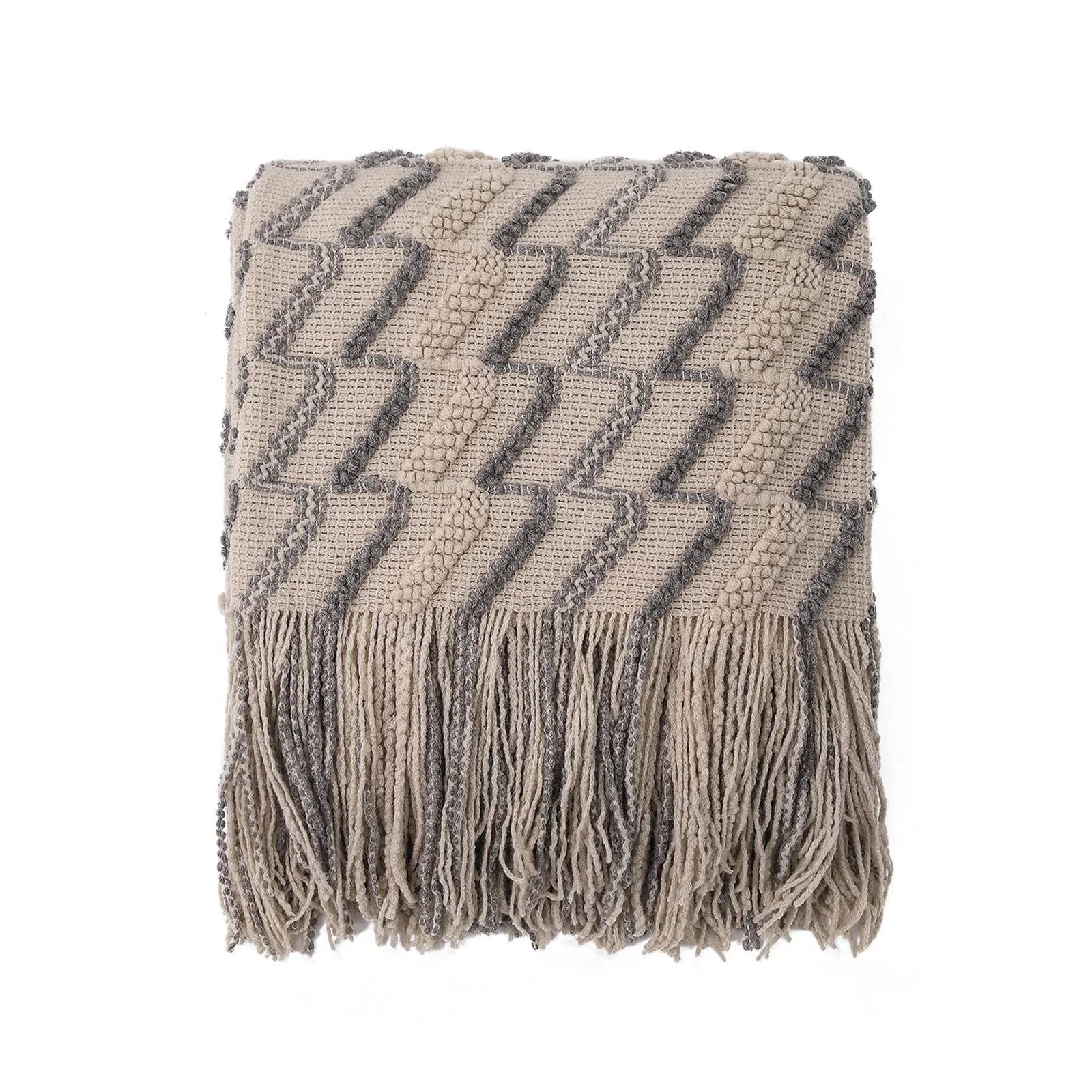 Bigreat Knitted Throw Blanket, 50x60 h, Textured Throw Blankets for Couch Bed 