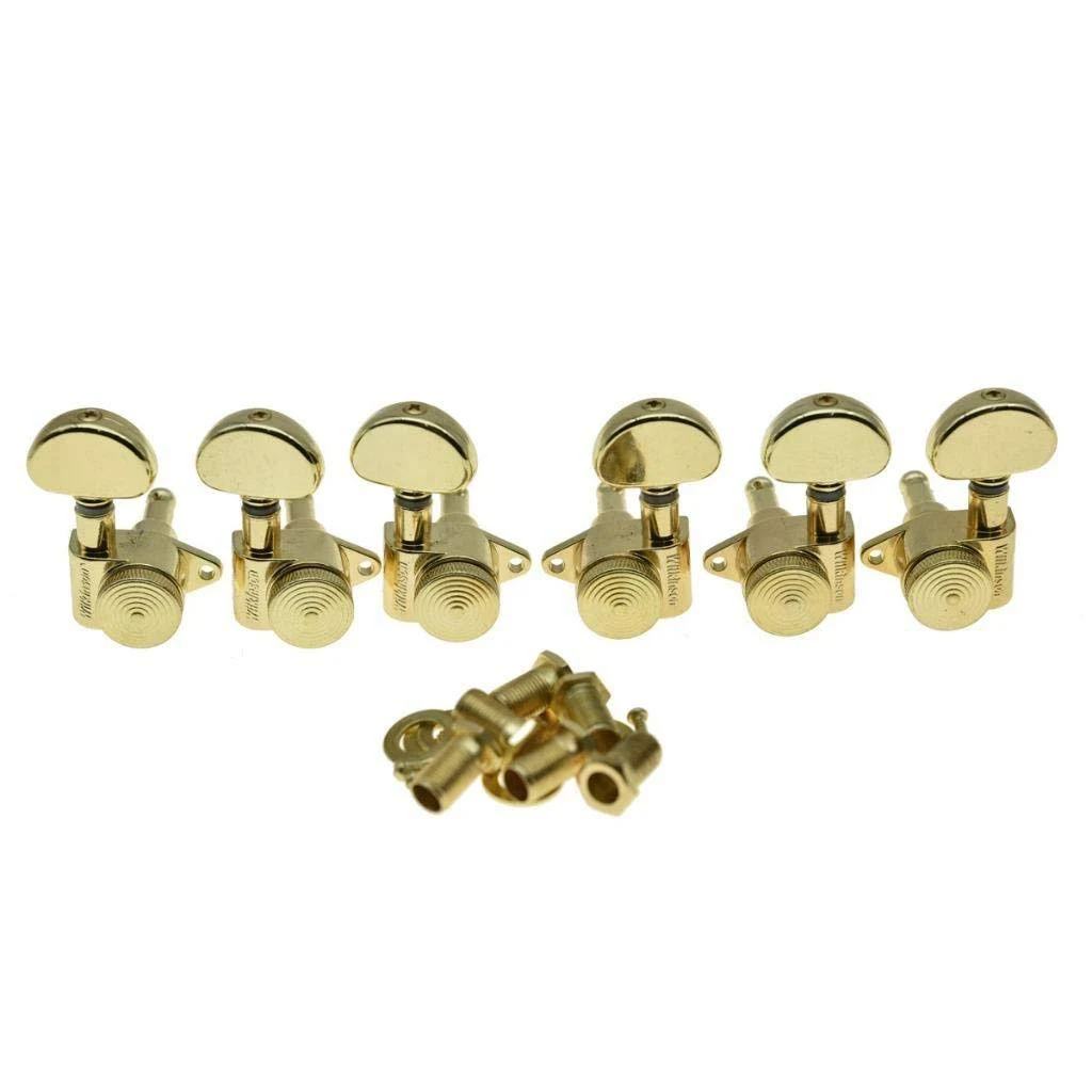 Wilkinson Locking Tuners 3x3 ROTO Style Full Size Locking Guitar Tuners Tuning Keys Pegs Guitar Machine Heads for USA Les Paul or Acoustic Guitars Gold