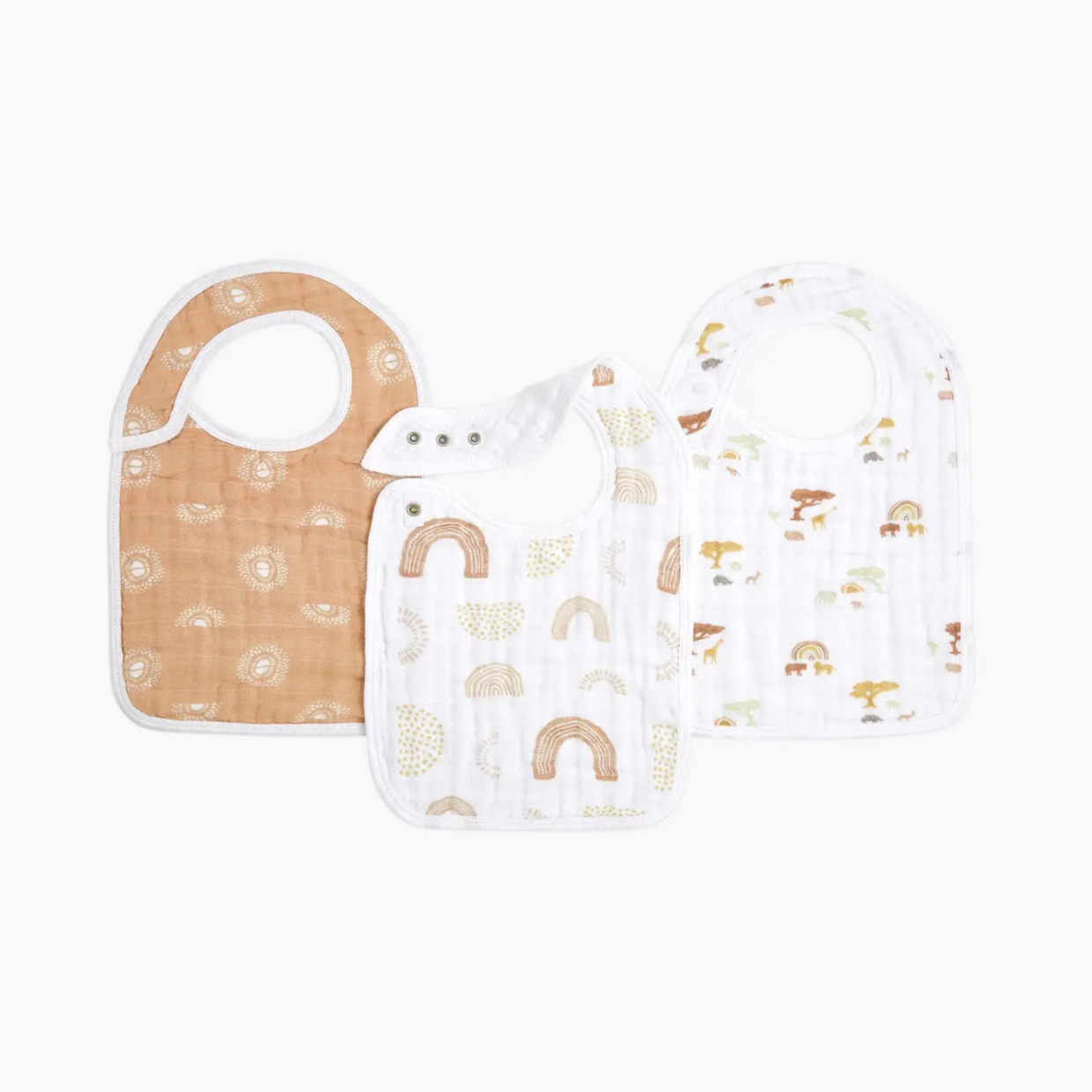 Aden + Anais Cotton Muslin Snap Bibs (3 Pack) in Keep Rising