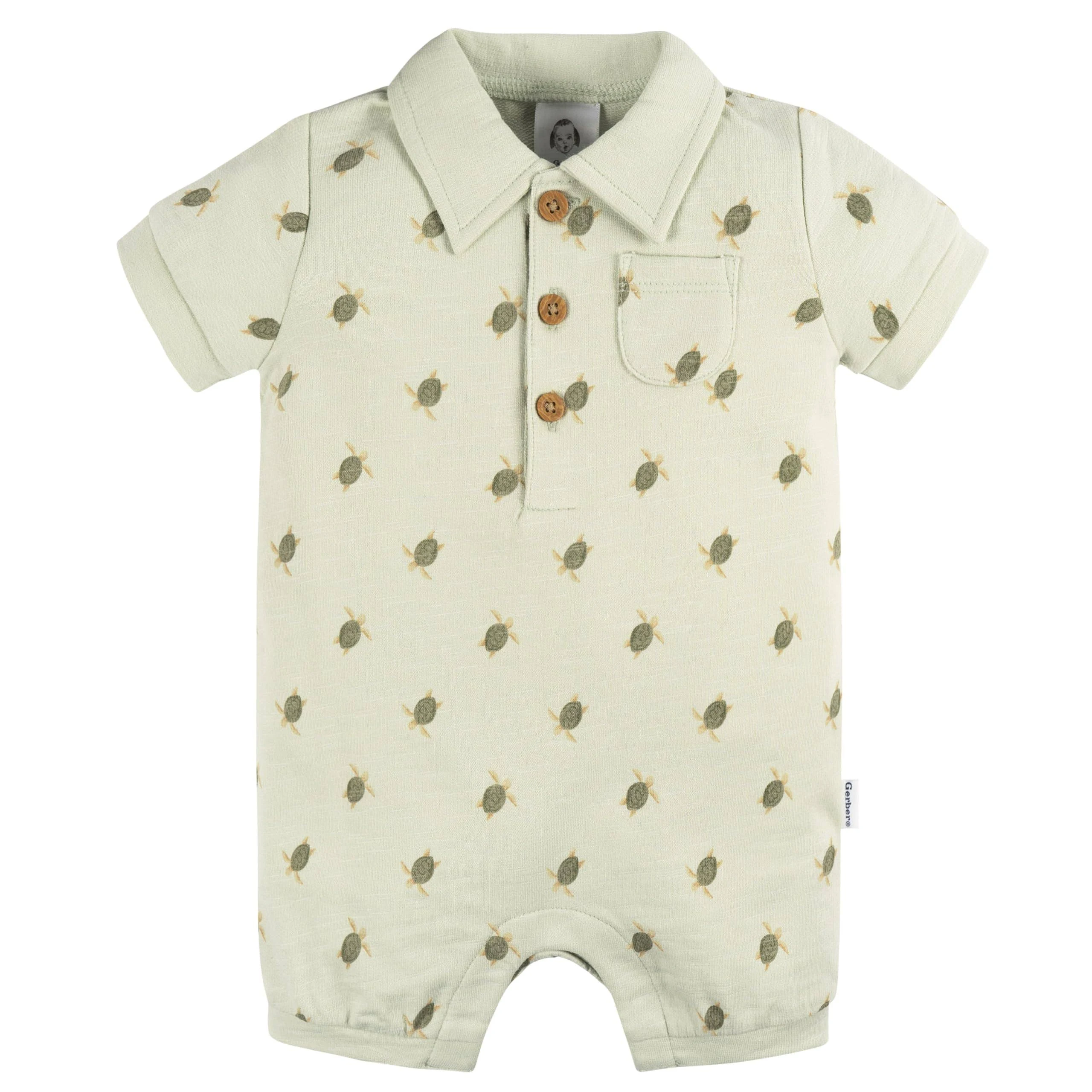 Gerber Baby-Boys Cotton Polo Romper