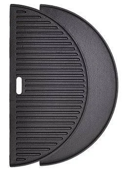 Half Moon Cast Iron Reversible Griddle for Large Big Green Egg and 18-In Kamado