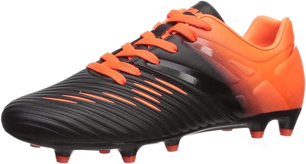 Vizari Liga Fg Soccer Shoes For Kids, Firm Ground Outdoor Soccer Shoes For Kids (13.5, Black/Orange)