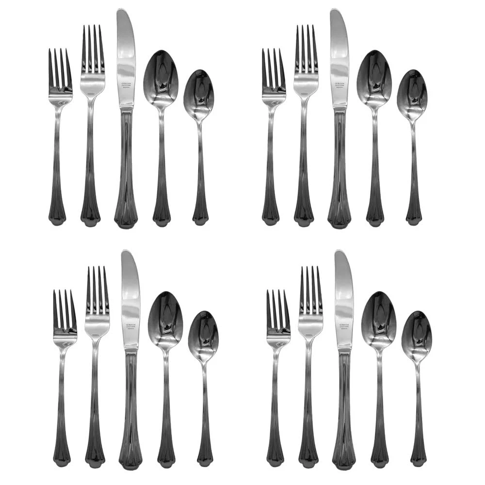 Gorham Nouveau 18/8 Stainless Steel 20pc. Flatware Set (Service for Four)