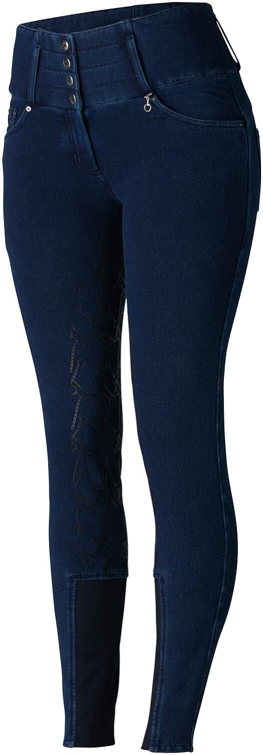 Horze Womens Kacy Denim Winter Full Seat Breeches