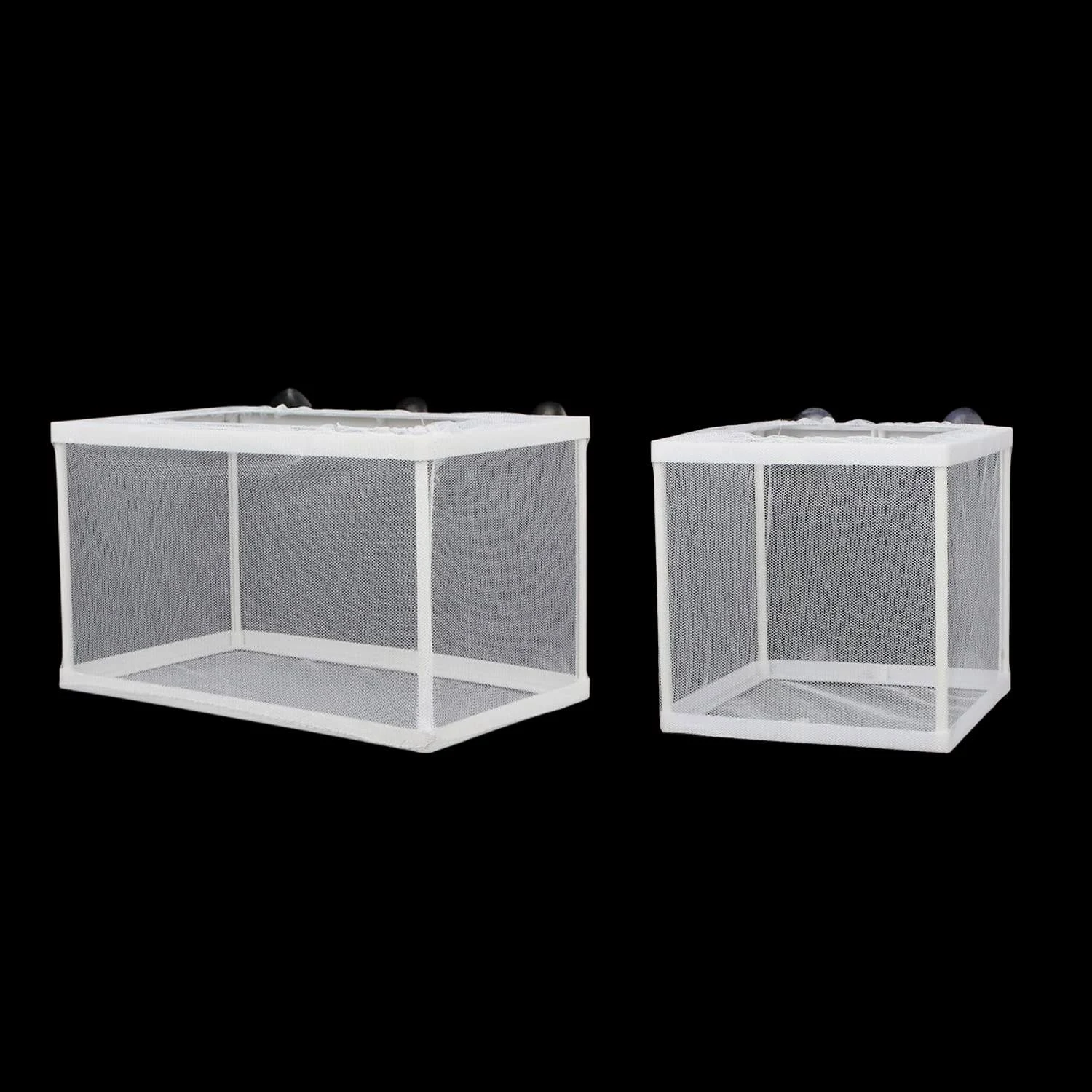 HZLHZYY 2 Pack Aquarium Fish Breeder Box Large Mesh Box Fry Nursery Net Box Baby Fish Separator Hatchery Fish Tank Divider for Baby Fishes Shrimp