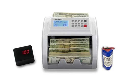 Money Counter Machine UV/MG/IR/DD/DBL/HLF/CHN Counterfeit Money Detector Bill Counter with LCD Display & Backup Battery, 1500 Bills/Min, S1070