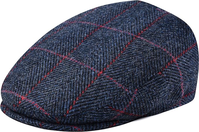 FEINION Men's Wool Tweed Newsboy Ivy Cap Gatsby Golf Flat Hat