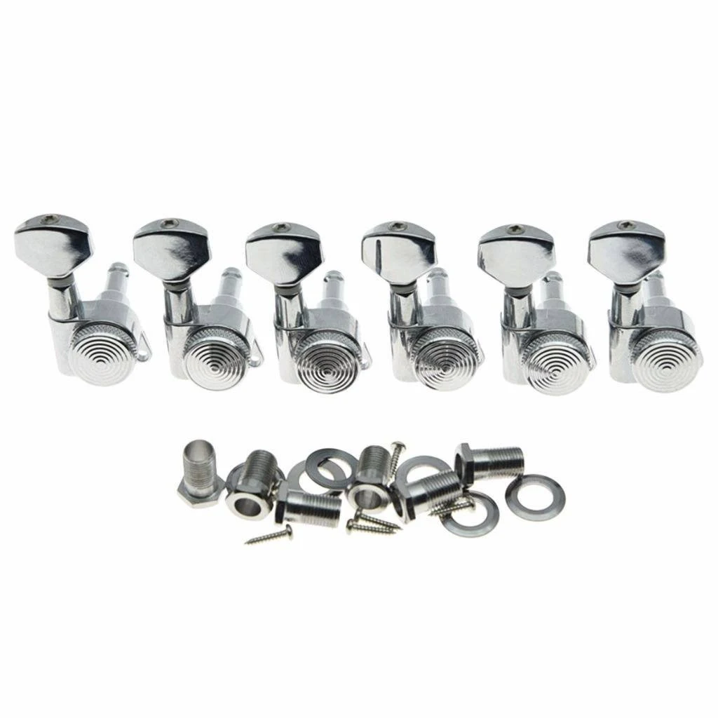 Dopro Chrome Locking Guitar Tuners 6 Inline Tuning Keys Machine Heads Korea Made