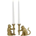 Gold Aluminum Metal Decorative Candle Holder (Set of 2)