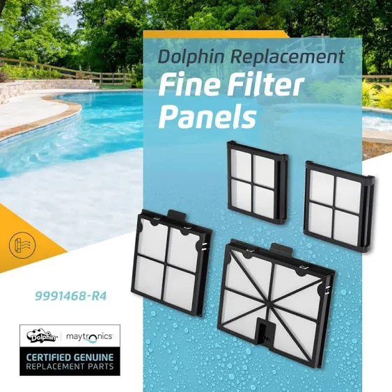 Dolphin Genuine Replacement Part — Fine Filter Panels (4PK) — Part Number 9991468-R4