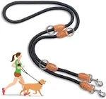 Multi-Function Hands Free Dog Rope Leash (7ft) - Strong Dog Training Leads, 1.4cm Thick Nylon Dog Lead [3 Adjustable Lengths] for Small Medium Large Dogs Service Walking Running