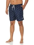 Nautica Men's Quick-Dry Anchor-Print 8" Swim Trunks - Navy