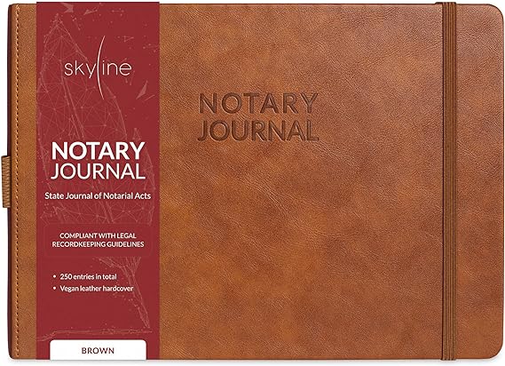 Skyline Official Notary Journal, Size: 10 x 7, Brown