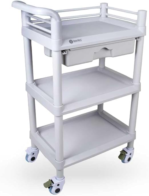 BodyMed 3-Tier Mobile Utility Cart – 360 Degree Multi-Function<wbr/>al Storage Trolley