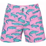 NWOT Chubbies Swim Trunks The Glades Alligator Print Pink 5.5" Mesh Lined Size L