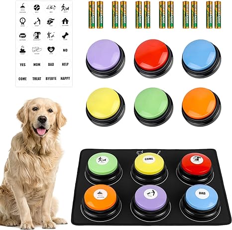 Pycoal Dog Buttons for Communication, 6pcs Dog Talking Button Set Talking Pet...