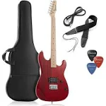 Davison Guitars 39" Full Size Electric Guitar in Black - Right Handed Beginner Kit