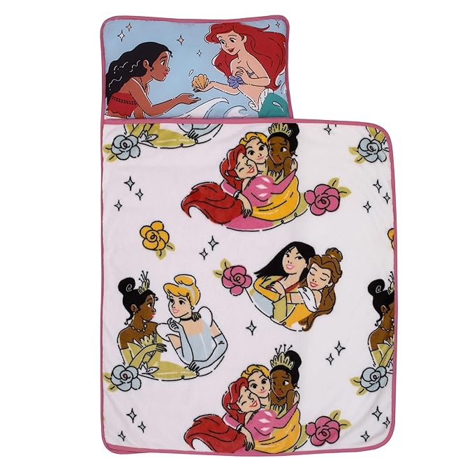 Disney Princesses Courage and Kindness Toddler Nap Mat, Size: 35.5 x 46 x 1, Pink