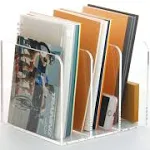 SANRUI Clear Acrylic Magazine File Holder Desk Organizer for Office Organizat...