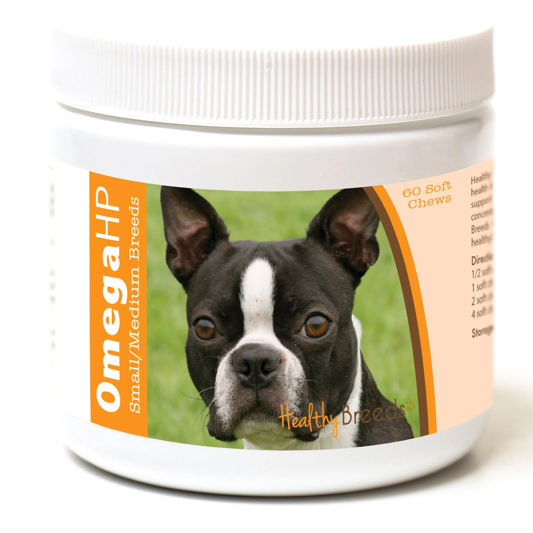 Healthy Breeds Boston Terrier Omega HP Fatty Acid Skin and Coat Support Soft Chews 60 Count