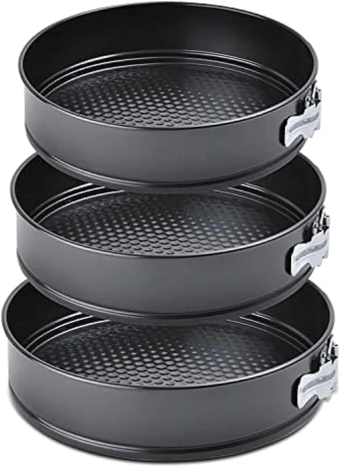 Alpine Cuisine Spring Form Cake Mold 3pc Set (9.5,10,11)Inc<wbr/>h Bottom Bakeware Set