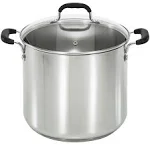 T Fal Stock Pot, Stainless Steel, 12 Quart