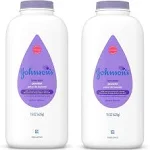 Johnson's Lavender Baby Powder with Naturally Derived Cornstarch, Hypoallergenic and Paraben Free, 15 oz (Pack of 2)