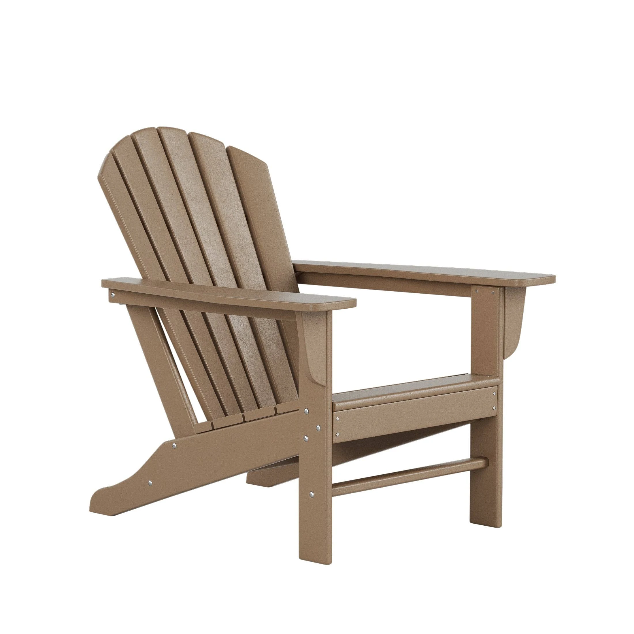 WESTIN OUTDOOR Mason Weathered Wood Poly Plastic Outdoor Patio Classic Adirondack Chair, Fire Pit Chair OP6001-WW