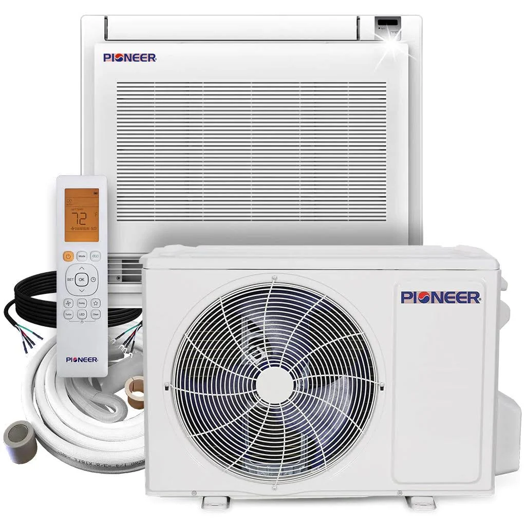 Pioneer 12,000 BTU 20.5 SEER Floor Console Mini-Split Air Conditioner Heat Pump System Full Set