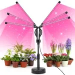 Grow Lights for Indoor Plants, Six Head Plant Light with Full Spectrum, LED Grow Lamps for Seed Starting with Adjustable Gooseneck, Suitable for Flowers Vegetables