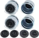 4pcs 1.98'' Trailer Hub Dust Caps, Trailer Spindle Bearing Dust Cap Cup Grease Cover Caps & Extra Rubber Plugs for 2000 to 3500 lb Boat Trailer Dexter EZ Lube Trailer Camper RV Axle