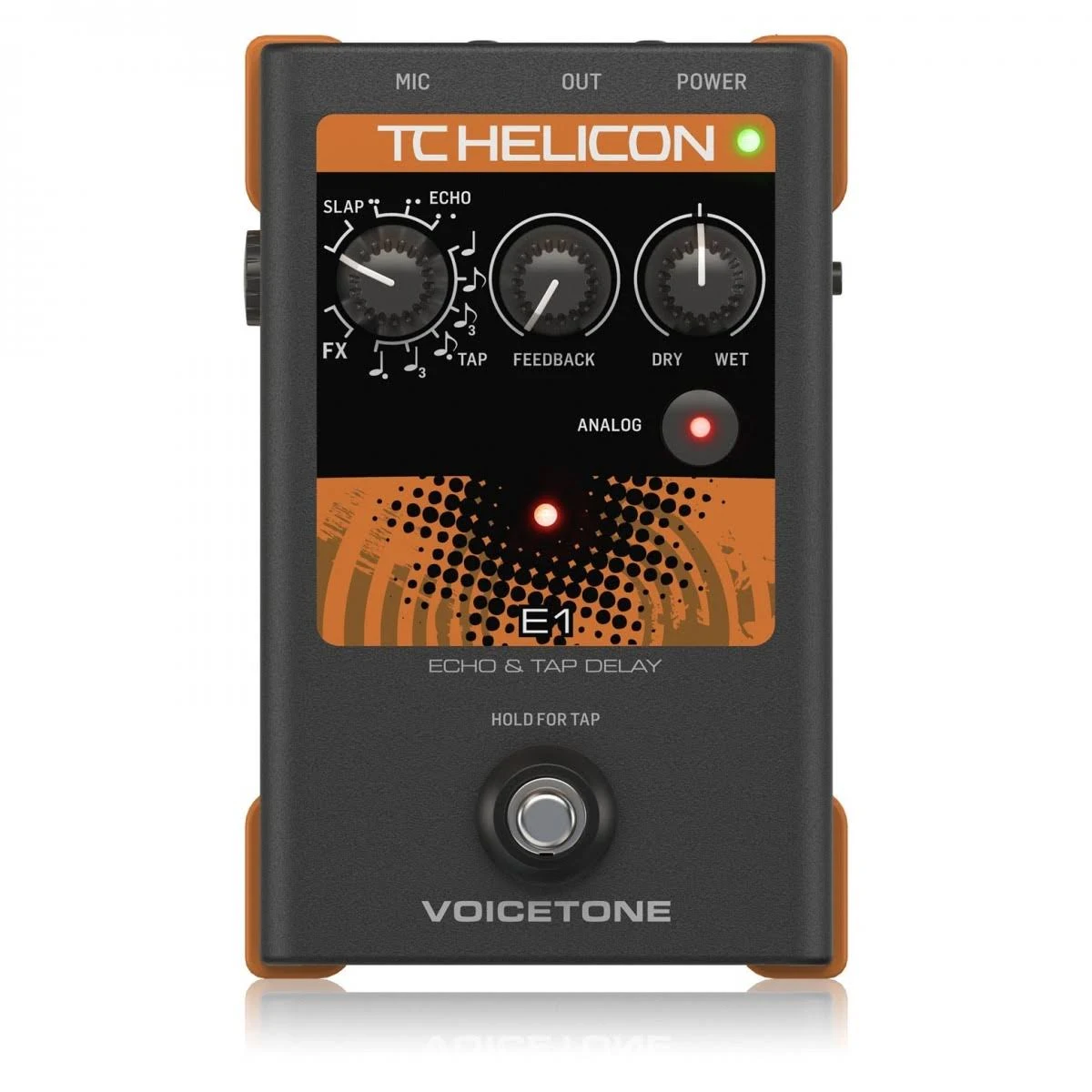 TC-Helicon VoiceTone E1 Echo Tap Delay Pedal Effects Processor JP Tabletop 420g