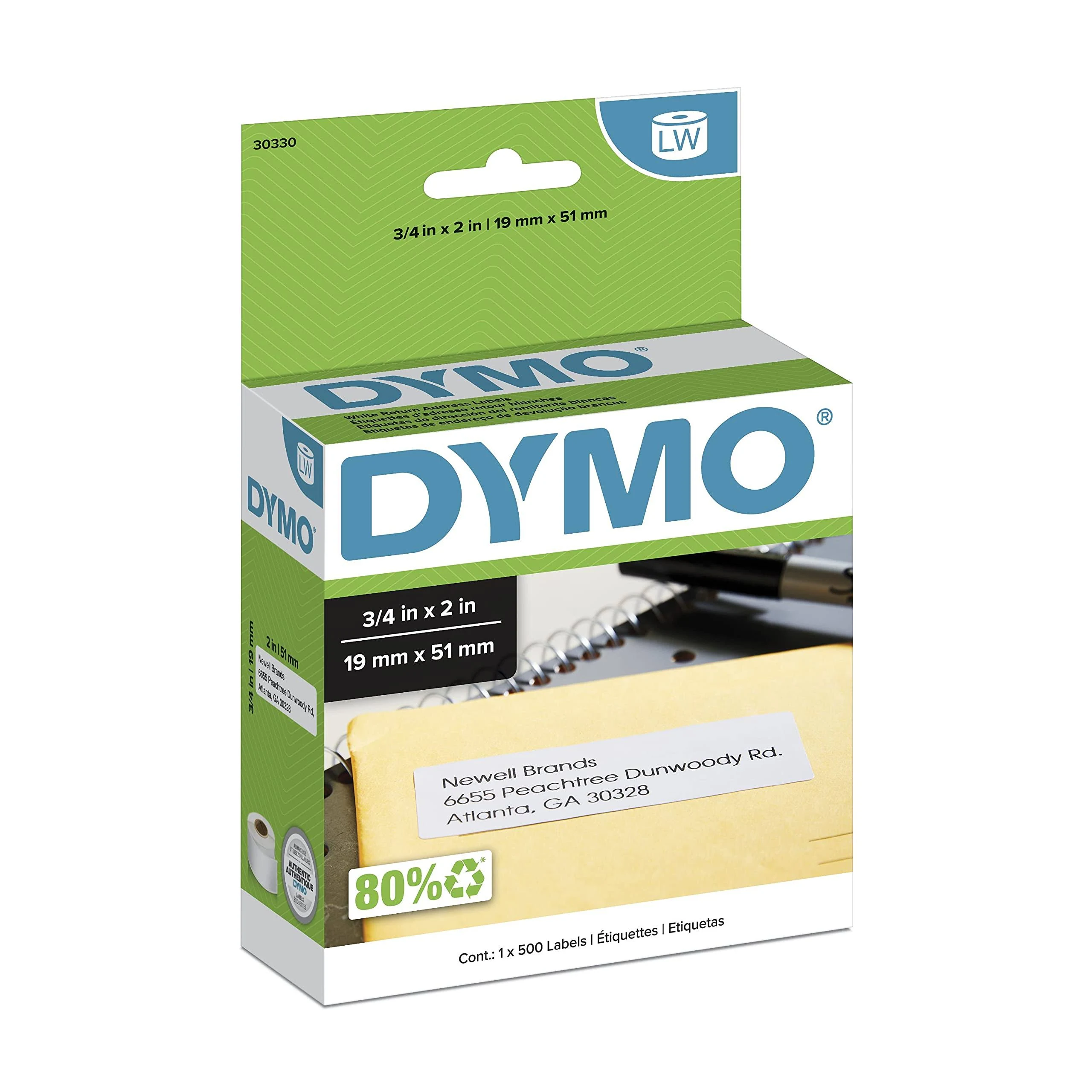 Dymo LabelWriter Return Address Labels 3/4" x 2" 500 Labels/Roll