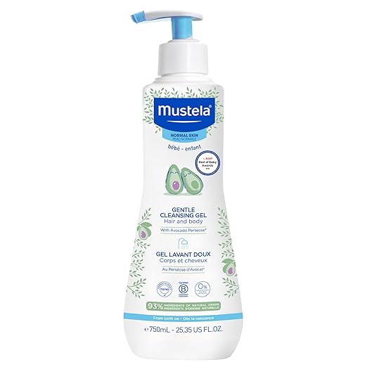 Mustela Baby Gentle Cleansing Gel - Baby Hair & Body Wash - with Natural Avocado fortified with Vitamin B5 - Biodegradable Formula & Tear-Free - 1 or 2-Pack - Various Sizes