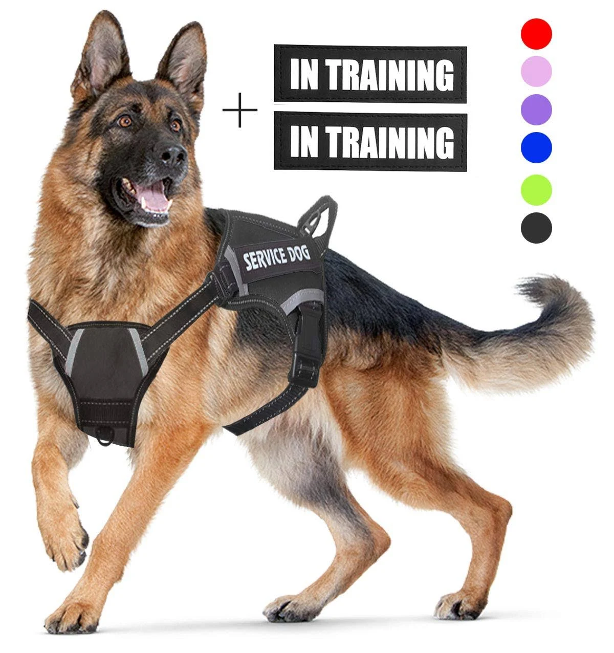 Service Dog Harness,No-Pull Dog Harness with Handle Adjustable Reflective Pet Dog in Training Vest Harness,Easy Control for Small Medium Large Breed Outdoor Walking Hiking