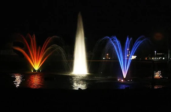 Kasco Fountain w/Color-Changing LED Lights - 3/4HP - 100ft Cord - 5 Patterns, RGB-LED Lighting Kit - 3400JF100, RGB3C5-100| Floating Fountain with