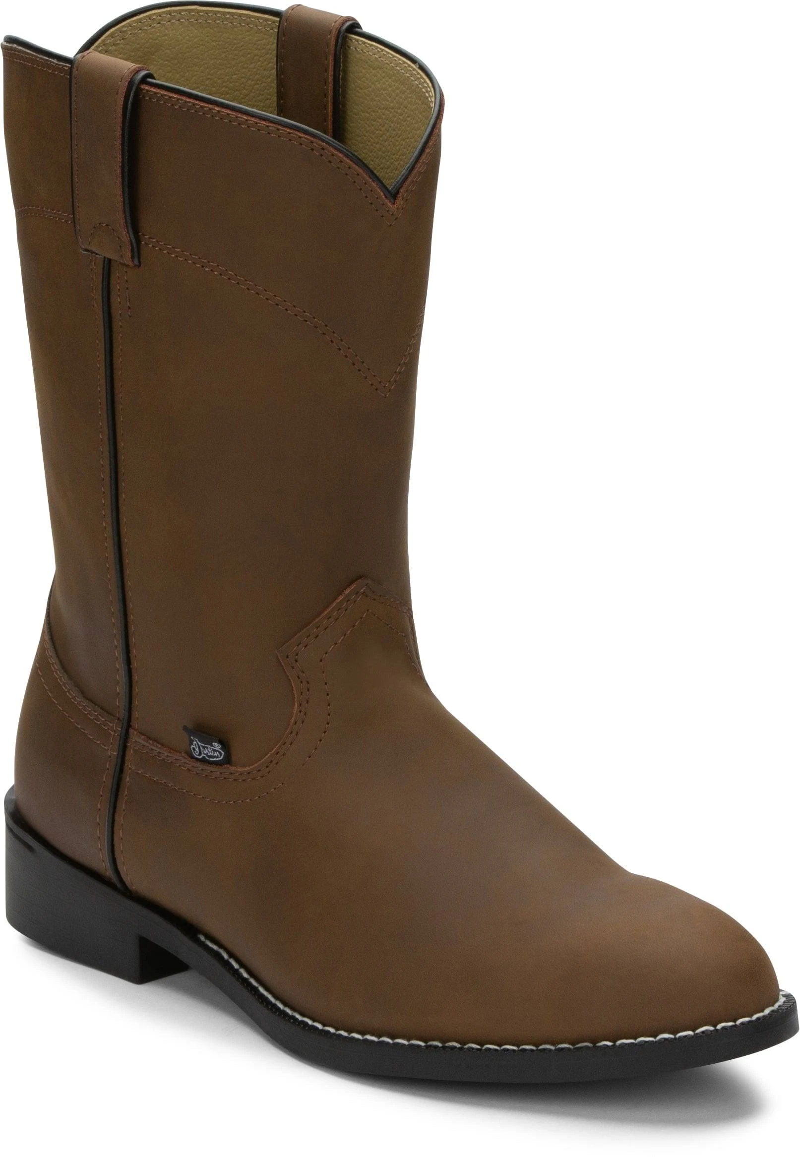 Justin Boots Justin Mens Farm/Ranch Roper Brown Cow Boot