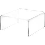 Plymor Clear Acrylic Short Square Display Riser, 4" H x 8" W x 8" D (1/4" Thick) (2 Pack)