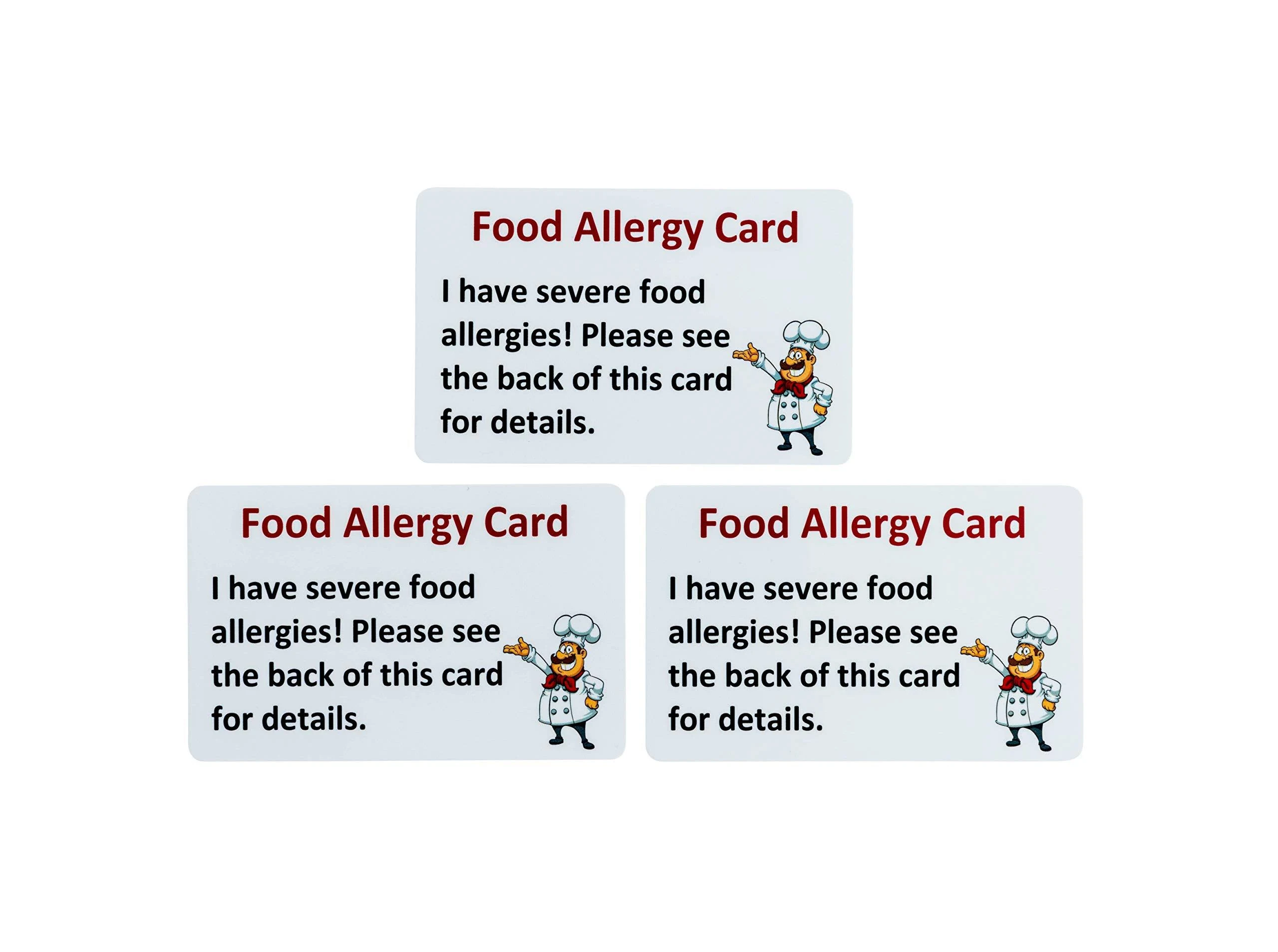 Secure ID, LLC Chef Card Customized Allergy Emergency Contact Card