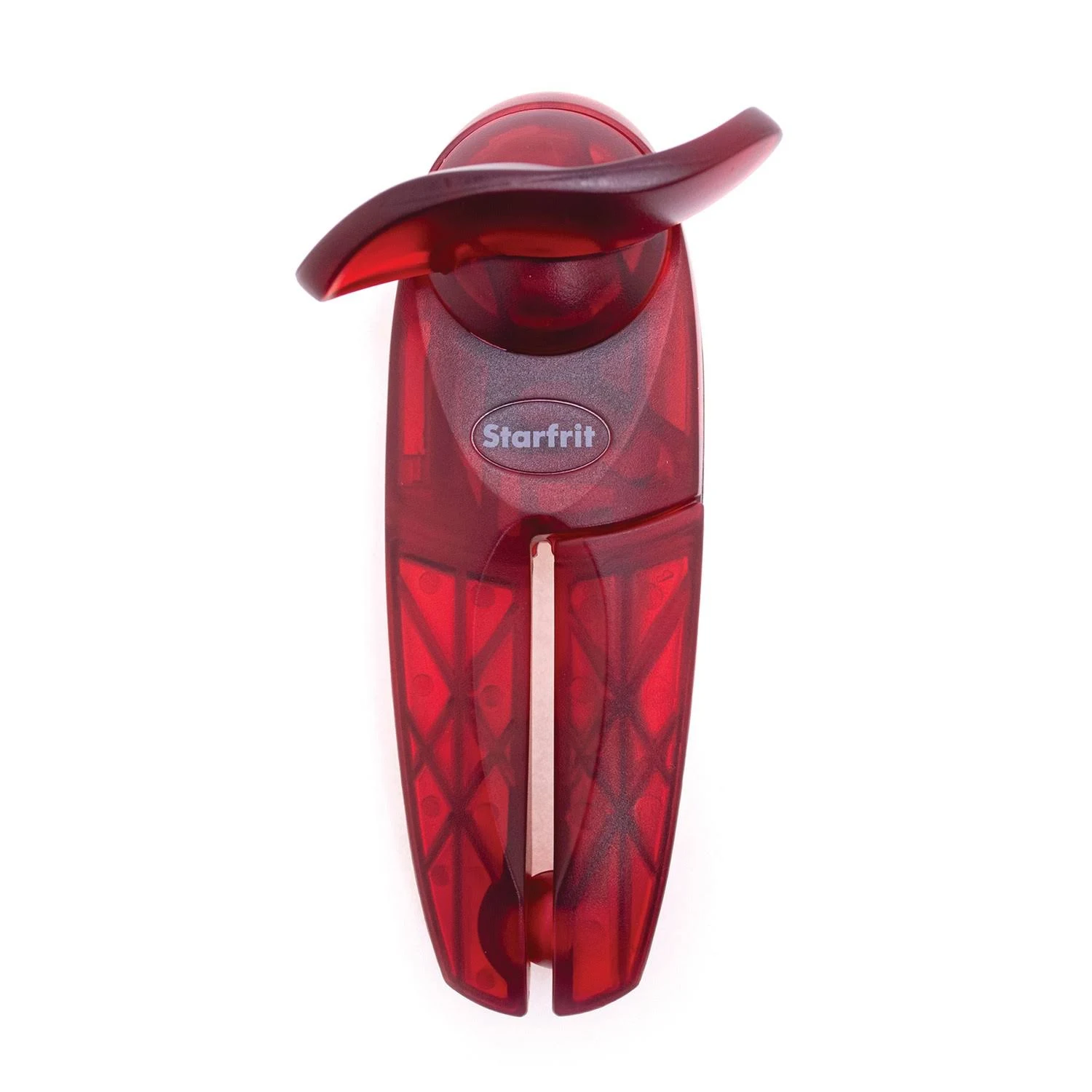 Starfrit Little Beaver Can Opener - Safe - Holds and Leaves No Sharp Edges on Lid - Comfort Grip - 3 year warranty - Red