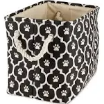 Polyester Pet Bin Lattice Paw Black Rectangle Small