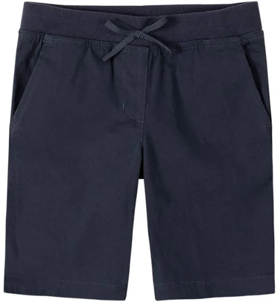 Nautica Girls' School Uniform Bermuda Shorts, Pull on Fit & Stretchy Material, Faux Button & Functional Pockets