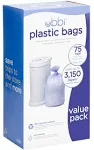 Ubbi Plastic Diaper Pail Bags, 75 Count