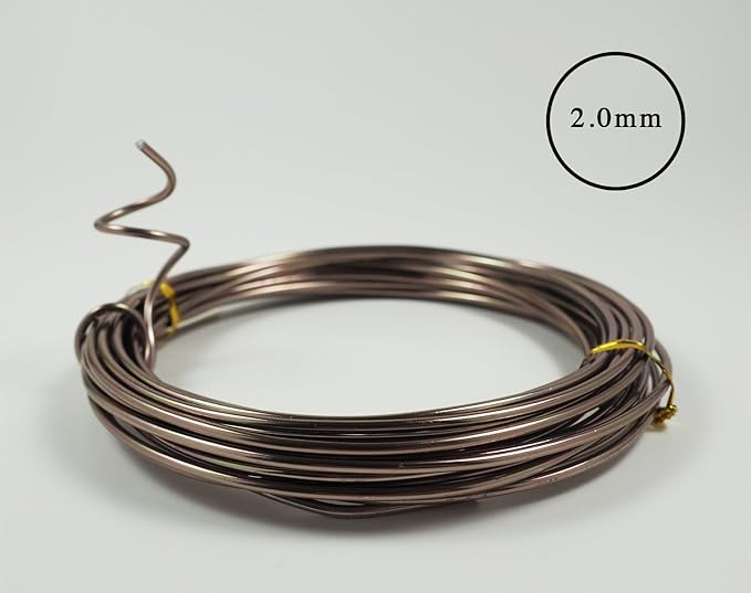 Anodized Aluminum Bonsai Training Wire 5-Size Starter Set - 1.0mm, 1.5mm, 2.0mm, 2.5mm, 3.0mm (147 Feet Total) - Choose Your Color (5 Sizes, Brown)