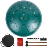 Steel Tongue Drum, Horse 12 Inch 13 Tones Tank Drum C Key Percussion Steel Drum Kit with Drum Mallets Note Stickers Finger Picks Mallet Bracket and Gig Bag…