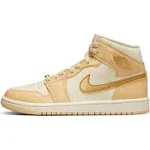 Women's Air Jordan 1 Mid SE Pale Vanilla, Pale Metallic Gold Milk / 11