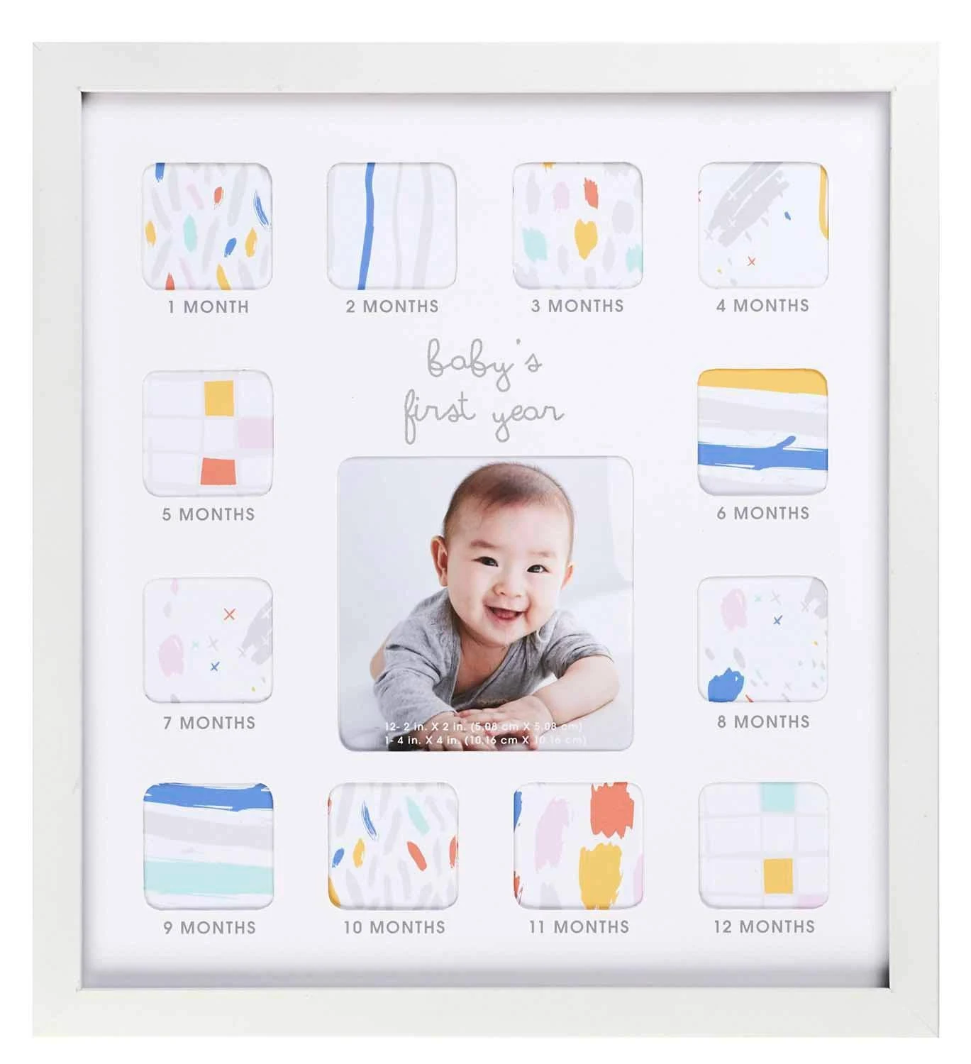 C.R. Gibson Baby's First Year Photo Frame with Milestone Stickers, 12'' x 13.25''